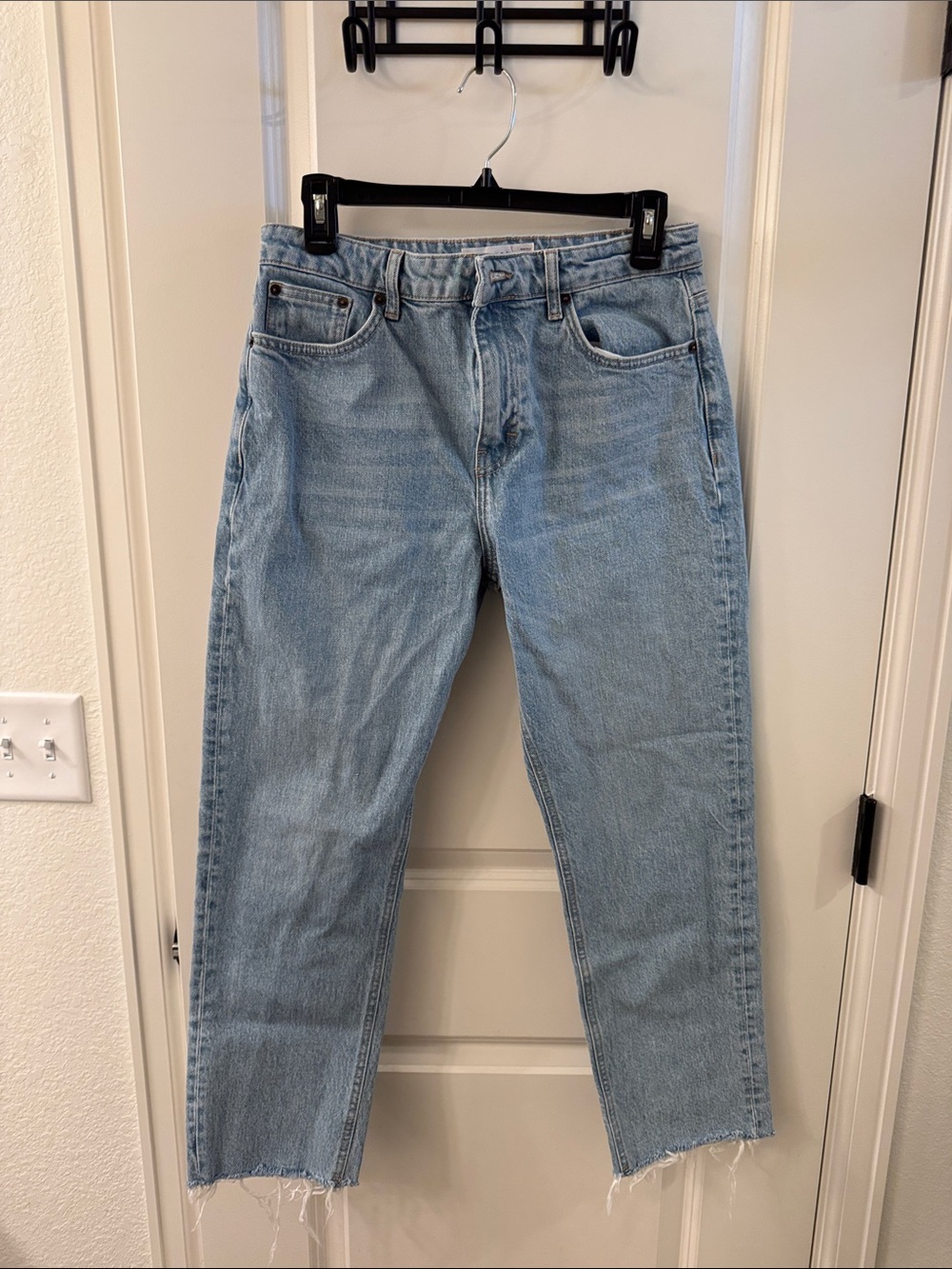 Topshop Light Blue Women's Straight-Leg Jeans